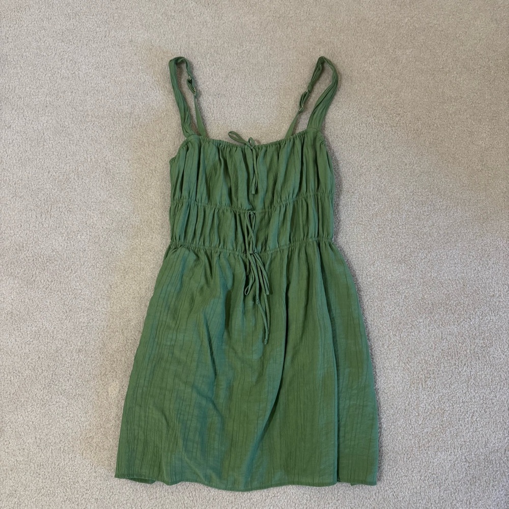 Green Abercrombie Tie-Front Sundress